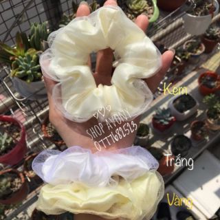 𝐒𝐂𝐑𝐔𝐍𝐂𝐇𝐈𝐄𝐒 - tóc đẹp , tay xinh - Bride cột tóc 2 lớp phồng