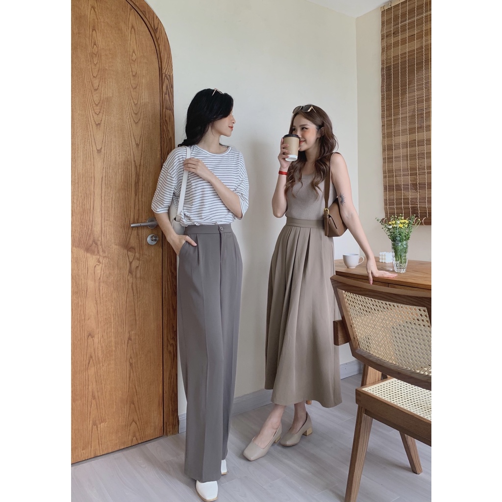 Chân váy xếp ly hàn chun sau CV-880 bảng màu pastel cực xinh