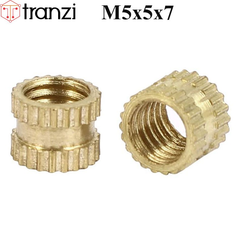 Đai ốc cấy ren Insert Nuts Tone đồng M5x5x7 - túi 10 cái