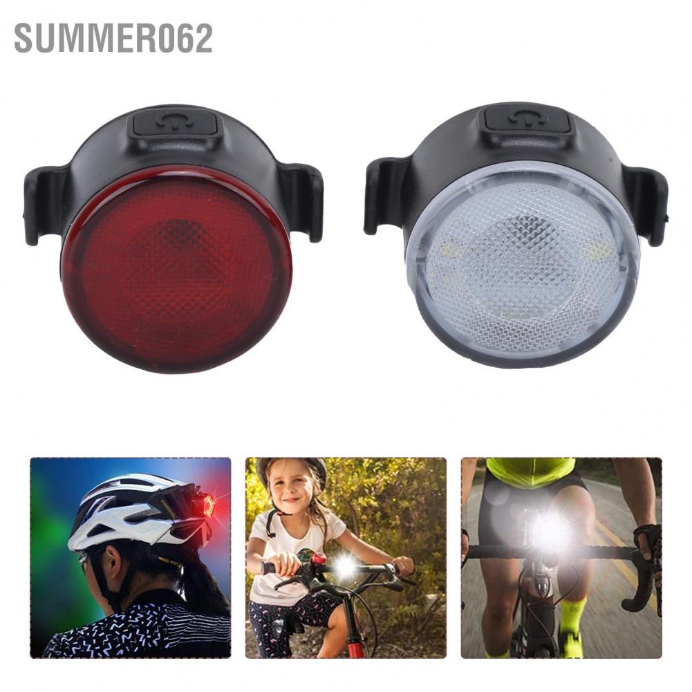 Summer062 Bike Light Set Front Headlight Back Taillight 6 Modes USB Rechargeable Warning Bicycle Lights