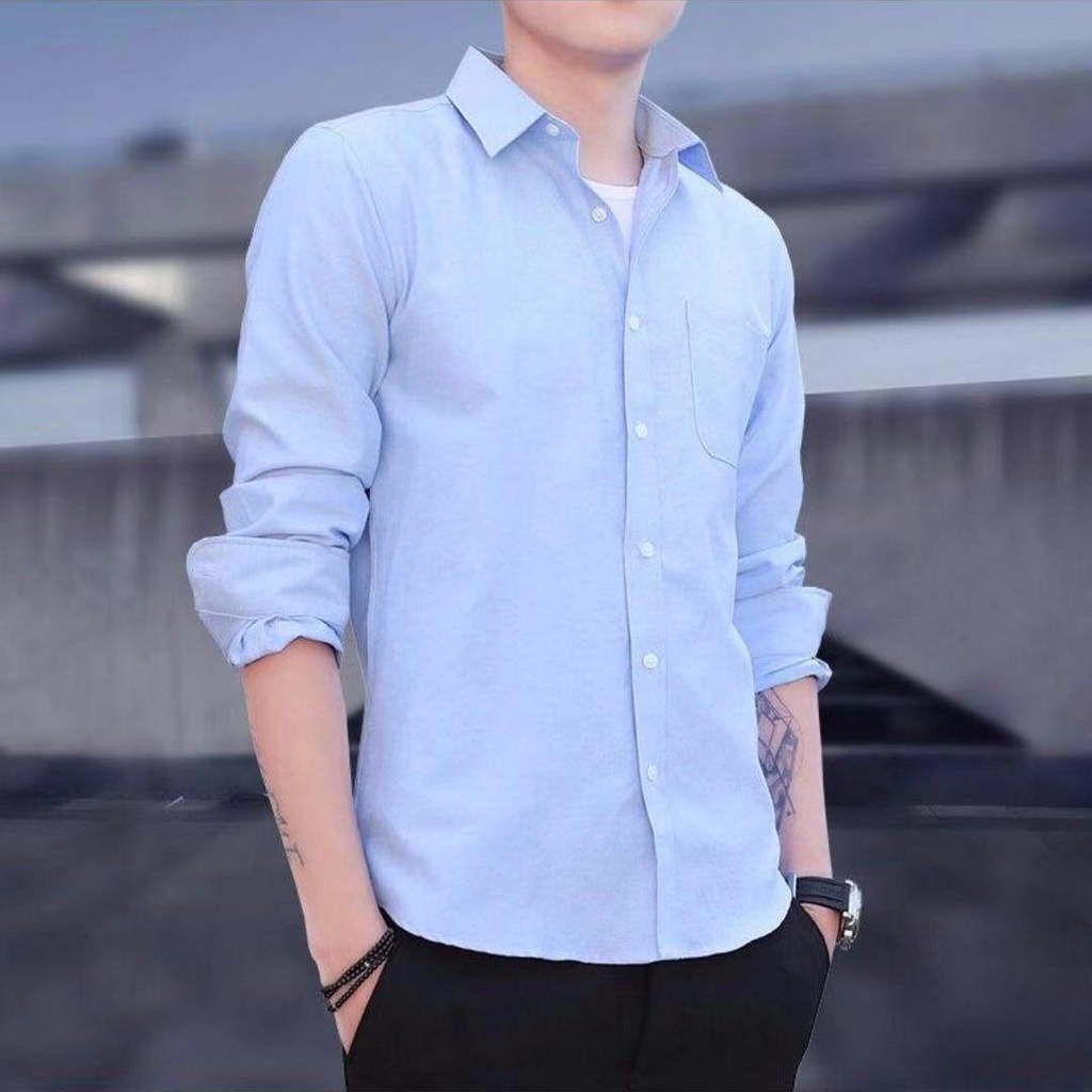 Áo Khoác Sơ Mi Denim Tay Dài Phối Nút Thời Trang Mùa Thu 2020 Phong Cách Hàn Quốc Cho Nam