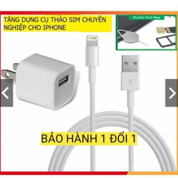 Bộ Củ + Cáp sạc Iphone chính hãng dành cho Iphone 5/6/6s/6sPlus/7/8/7Plus/8Plus/X/XS/XS Max/Xr + Tặng dụng cụ tháo sim