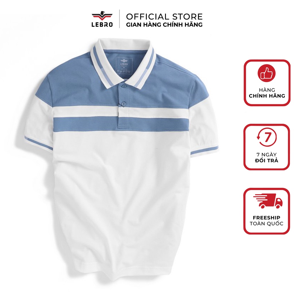 Áo polo nam LEBRO chất liệu CVC form slimfit co giãn đa chiều cao cấp thấm hút nhanh bền màu L122APL010