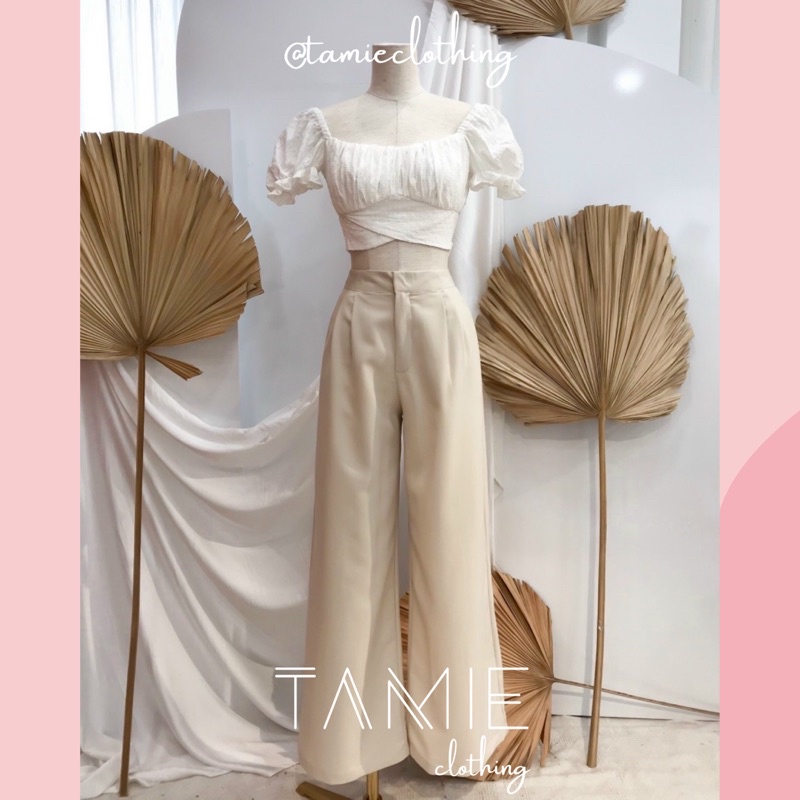 Áo Croptop XÔ BI TRẮNG NƠ LƯNG TAMIEclothing
