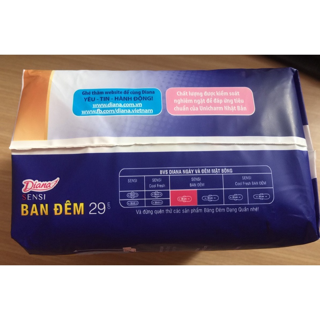 (Combo 2 gói) Băng vệ sinh Diana sensi night 29cm gói 12 miếng
