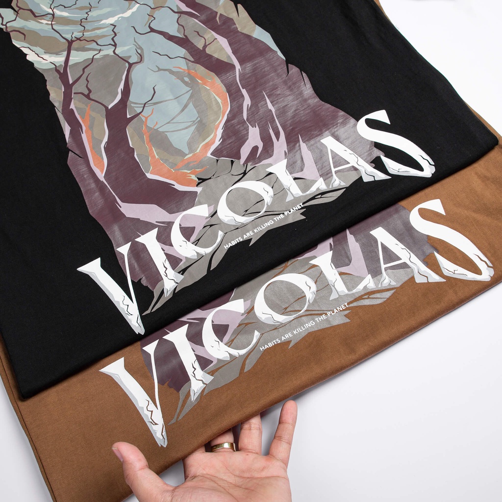 Áo thun unisex vải co giãn 2 chiều Cotton "Habbits are killing the the planet" - V VICOLAS T-SHIRT