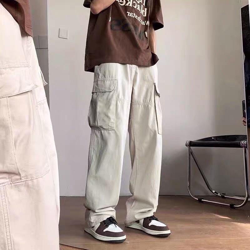 Quần kaki ống rộng túi hộp cạp đai điều chỉnh unisex Ulzzang hiphop siêu chất ❤️