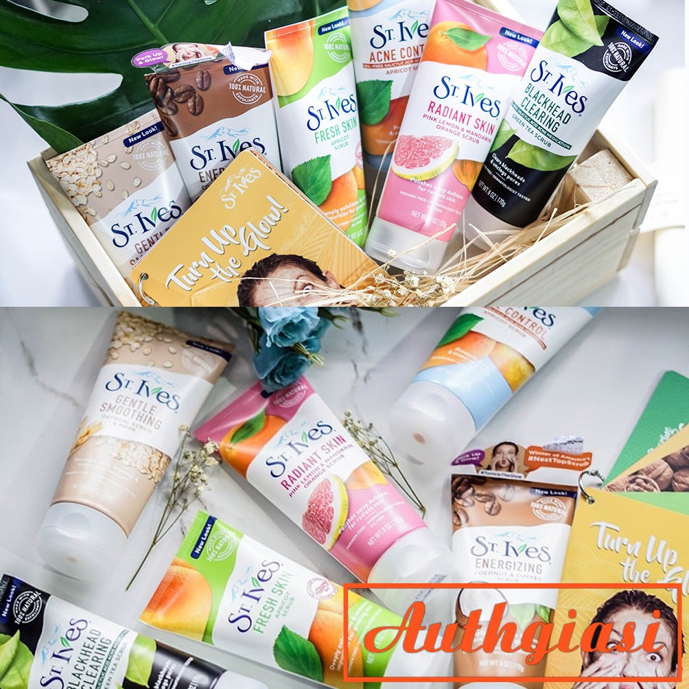 Tẩy da chết ST. Ives Mỹ Trà Xanh, Đào Mơ, Lúa Mạch, Cam Chanh và Dừa Cà Phê 170g | Thế Giới Skin Care