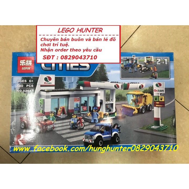 Bộ lắp ráp Lego Lepin 02047 2 in 1 : Trạm xăng - Trạm sửa chữa xe