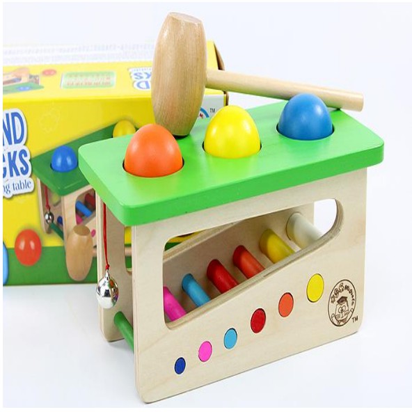 Đồ chơi gỗ – Hộp đập bóng rung chuông