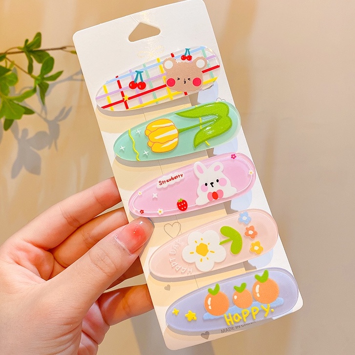 Kẹp Tóc Mái Màu Thạch Dễ Thương Tươi Mới Mùa Hè