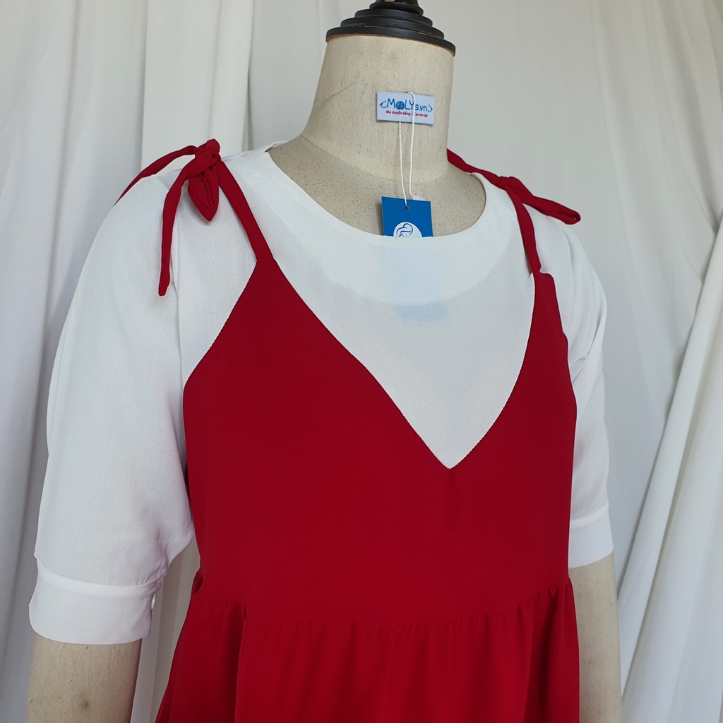 Váy đầm bầu thu đông suông M2401 chất đũi mịn, đi làm đi chơi đều xinh, diện hết thai kỳ