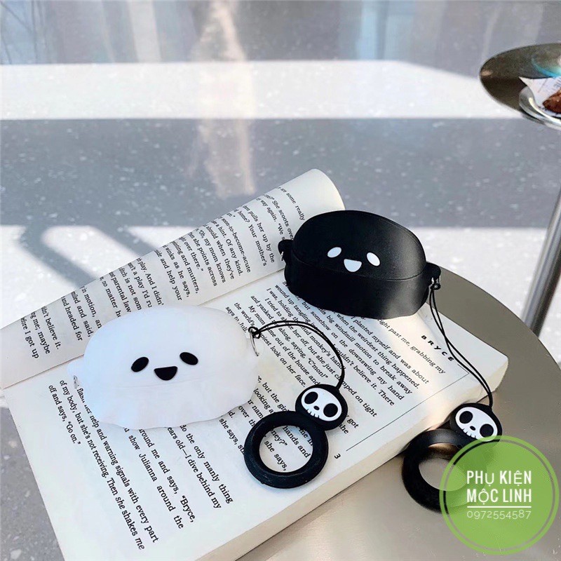 ☘️Tặng kèm móc tay☘️ Case bao airpod silicon 1 2 3 Pro Con Ma - Vỏ bọc đựng tai nghe không dây i11 i12...Airpods Ghost
