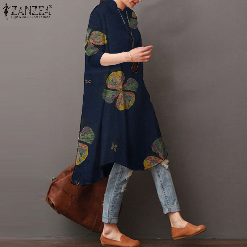 Áo ZANZEA Tay Dài Phong Cách Vintage Thời Trang Cá Tính Dành Cho Nữ