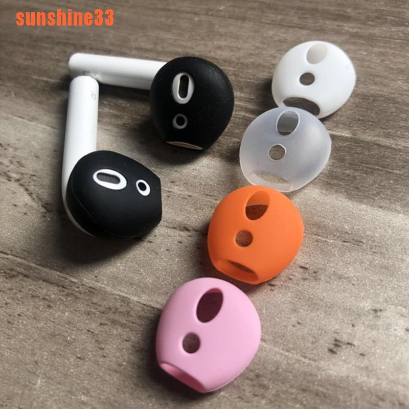 Set 2 Nút Tai Nghe Bằng Silicon Chống Trượt Cho Apple Airpods
