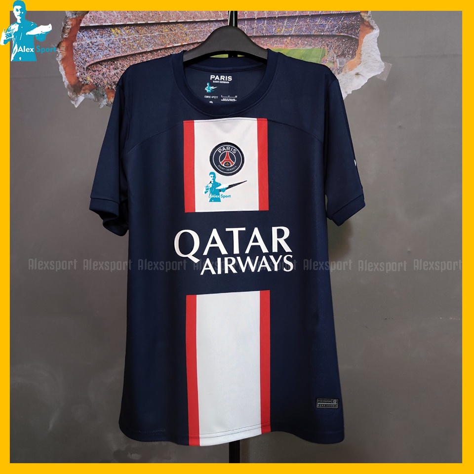 LOGO THÊU Bộ Quần Áo Bóng Đá CLB PSG Sân Nhà 22-23 Màu Tím Than BẢN ĐẸP - Alex Sport