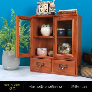 Tủ Gỗ Đựng Đồ Để Bàn Phong Cách Retro