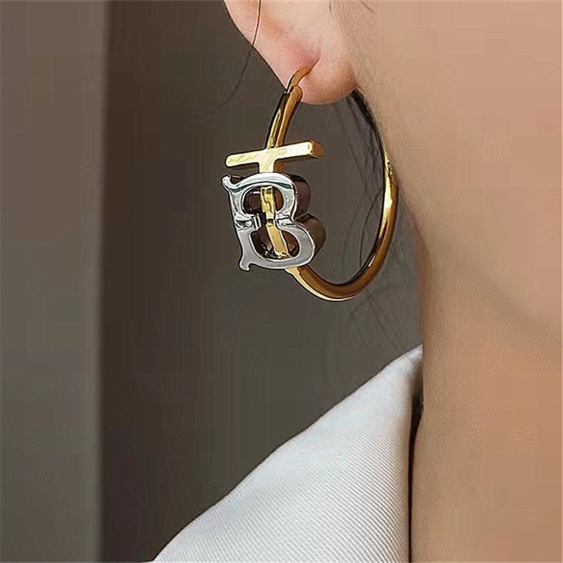 Bông Tai Kim Loại Hình Tròn Cỡ Lớn Thời Trang Dự Tiệc Sang Trọng Cho Nữ