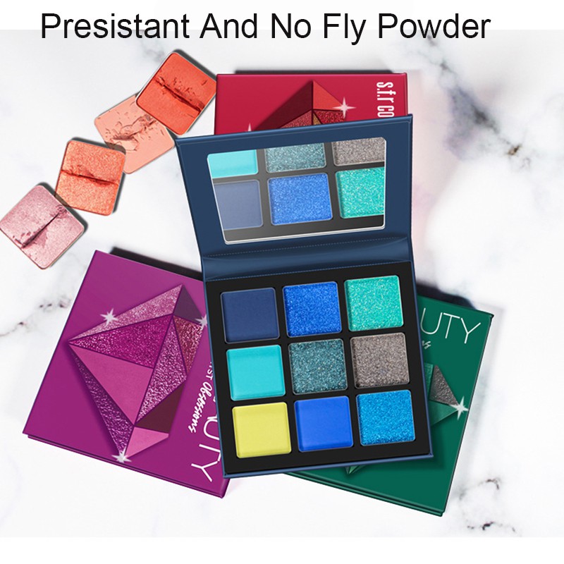 Bảng phấn mắt S.F.R Color 9 màu phân cực tông xanh lá