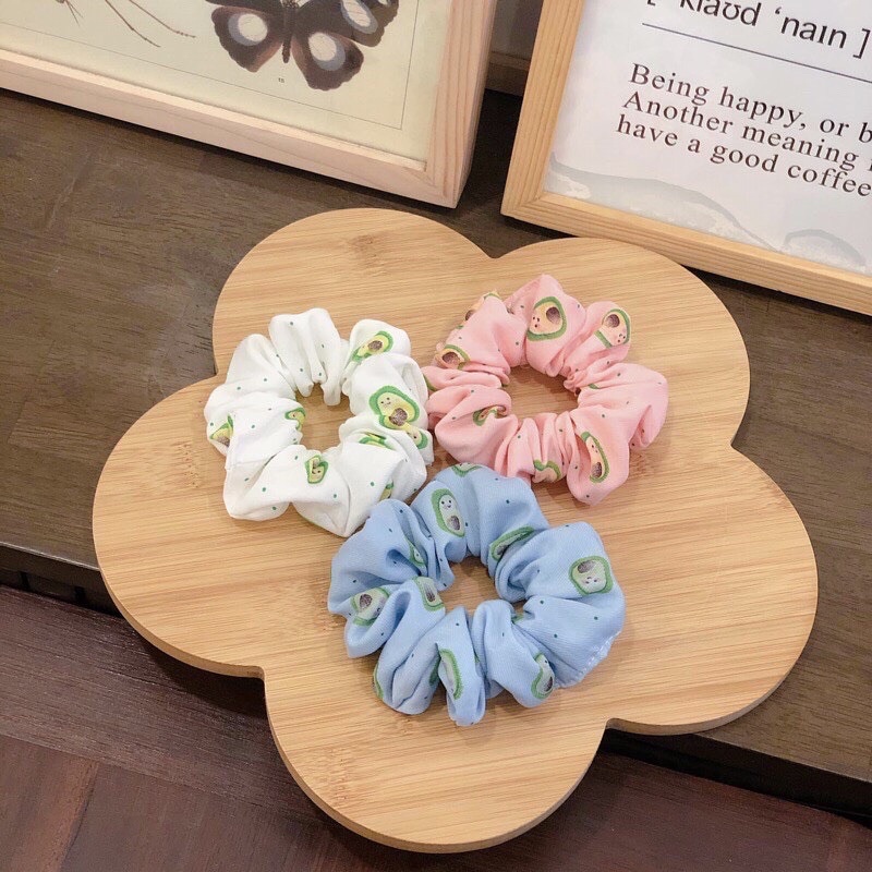 Dây buộc tóc, cột tóc scrunchies QUẢ BƠ xinh xắn