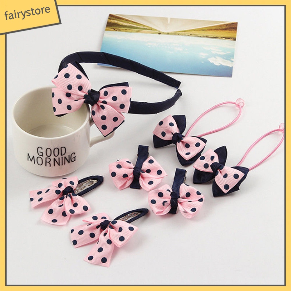 Kẹp Tóc Nơ Chấm Bi Dễ Thương Cho Bé Gái