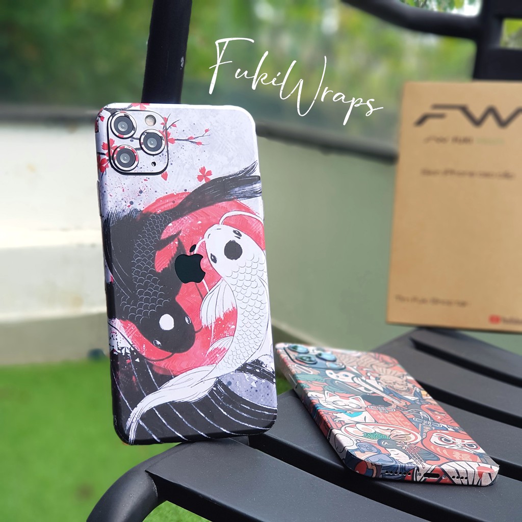 Tấm dán Skin IPHONE FULL VIỀN Cá Koi Dành Cho 12 Pro Max 11 Pro max X XS XR XSMAX 6Plus 7Plus 8Plus ip5 ip6 ip7 ip8