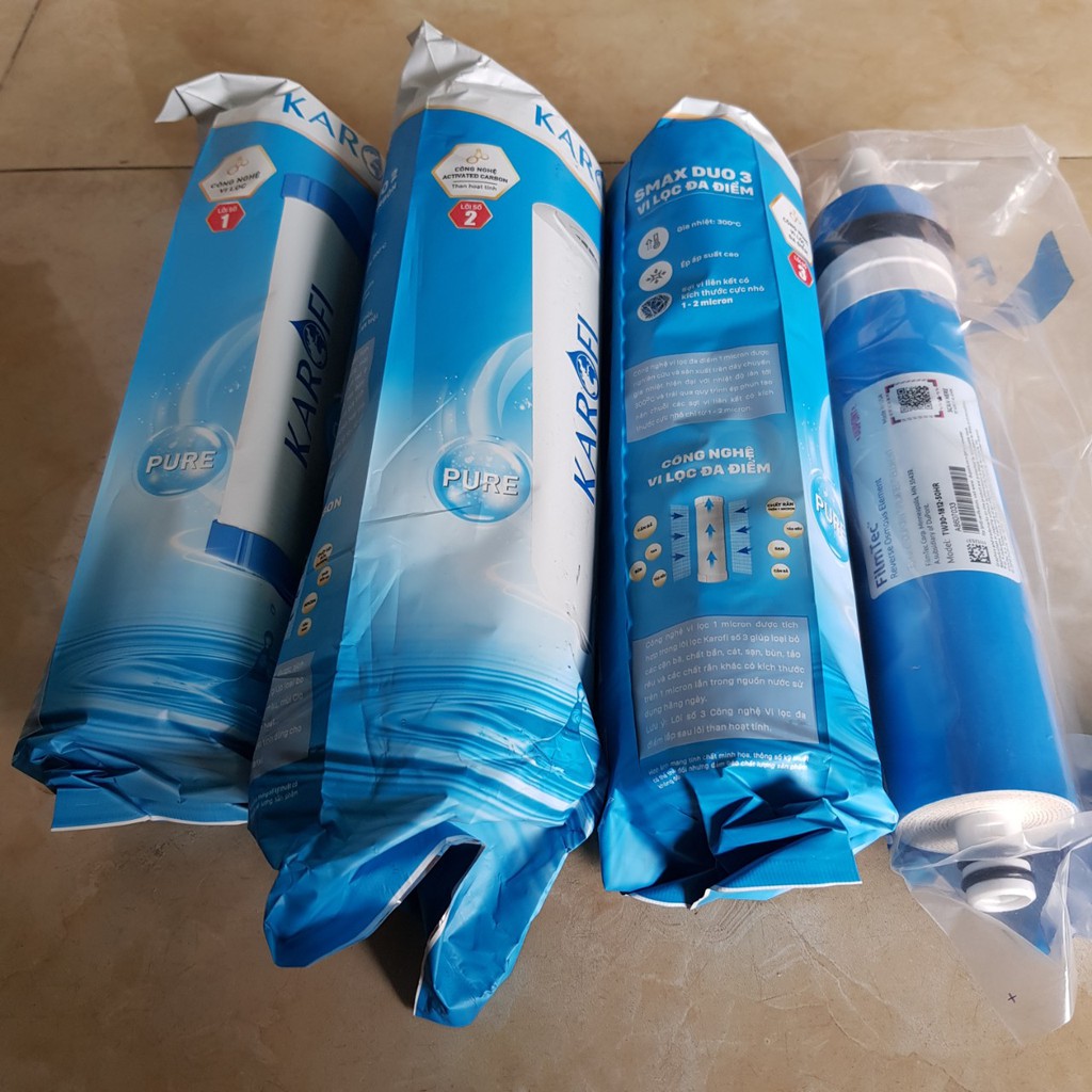 Trọn bộ Combo 8 lõi lọc nước Karofi chính hãng 12345678