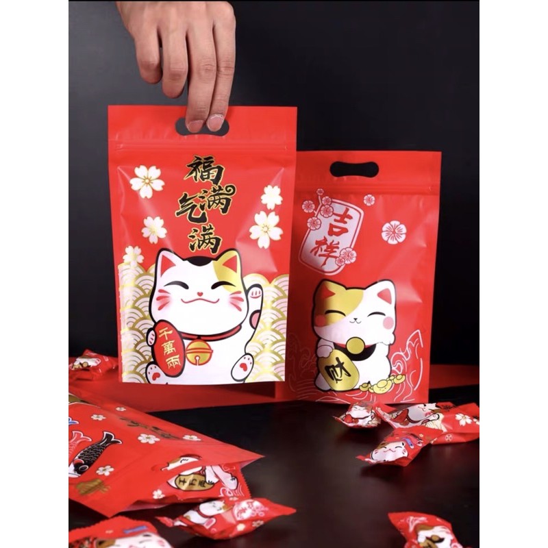 Túi zip mèo đựng bánh cookie - kẹo - set 10 cái