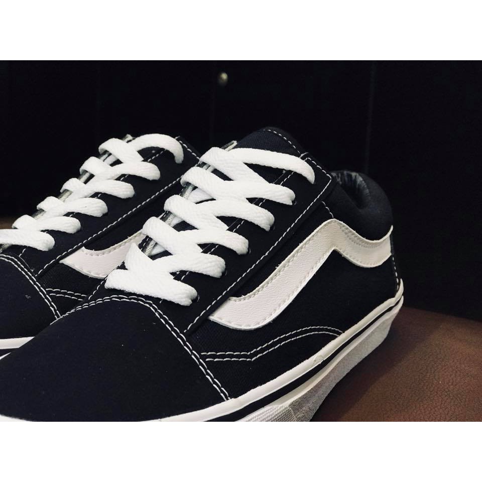 Giày V old skool mũi da lộn, giày thể thao đen kiểu dáng basic | BigBuy360 - bigbuy360.vn