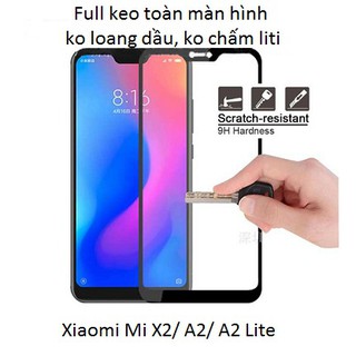 Kính cường lực 9h full viền 5d cho xiaomi mi x2/ a2/ a2 lite