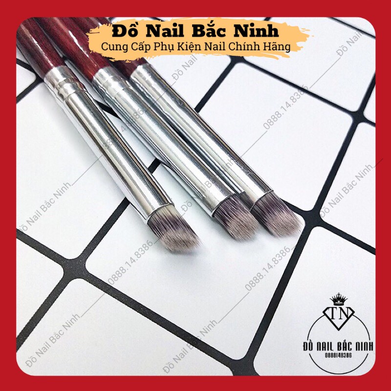 Cọ Ombre Nail Cán Gỗ Đầu Tròn Xiên Làm Móng