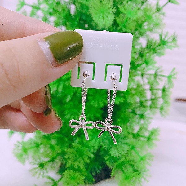 Bông tai tua rua hình nơ PANSY bằng bạc ta - Khuyên tai nữ bạc đẹp cao cấp