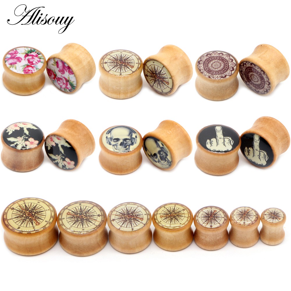 Alisouy Set 2 Nút Gỗ Hồng 6-30mm Hình Trái Tim