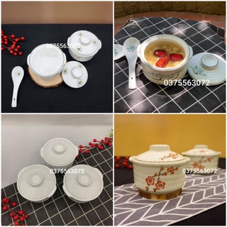 Thố chưng yến size 350ml đủ các mẫu Bát Tràng. Giá chưa gồm thìa