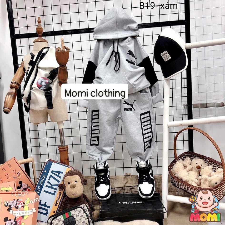 Bộ nỉ đại PUMA dành cho bé trai - B19 - CAM KẾT HÀNG QUẢNG CHÂU CAO CẤP