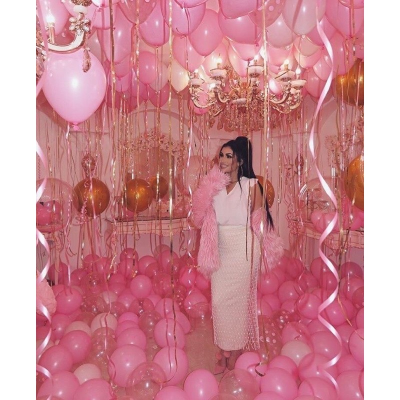 combo 50 quả hồng và trong suốt 30cm