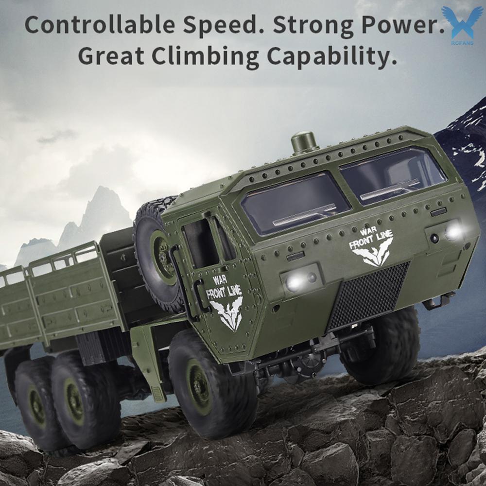 Đồ chơi xe tải quân đội JJRC Q75 RC 6WD 2.4GHZ kèm phụ kiện