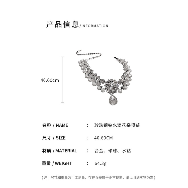 Dây Chuyền Đính Ngọc Trai Hình Giọt Nước Sang Trọng