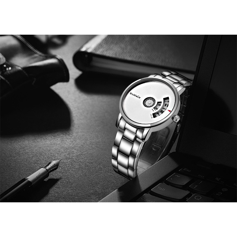 Đồng hồ thời trang nam dây thép mặt quay số WOMAGE PKHRWMG004 | BigBuy360 - bigbuy360.vn