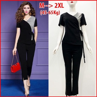 ROMI - BIG SIZE SET BỘ DẠO PHỐ CÔNG SỞ NỮ KIỂU ÁO TAY NGẮN QUẦN DÀI CAO CẤP 3101
