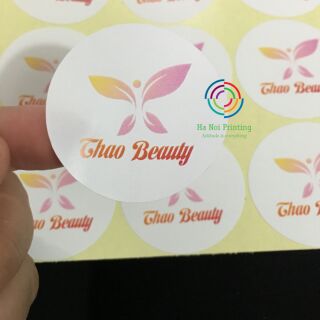 Combo 120 tem tròn logo đường kính 5cm in theo yêu cầu
