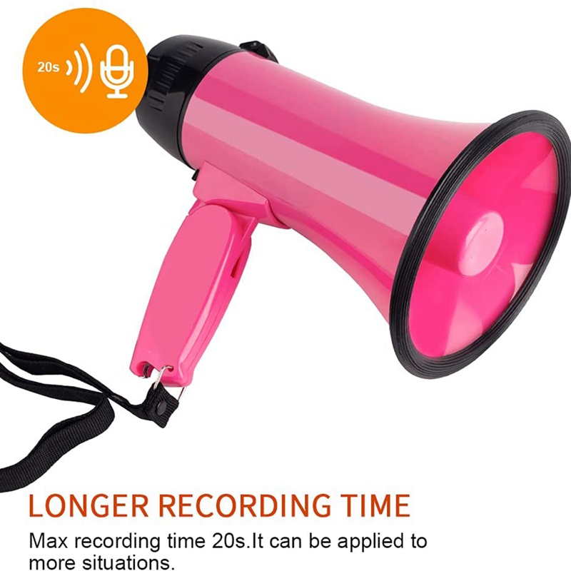 Loa Megaphone 25 Watt Nhỏ Gọn PA Bullhorn Tích Hợp Siren Ghi Âm Giọng Nói