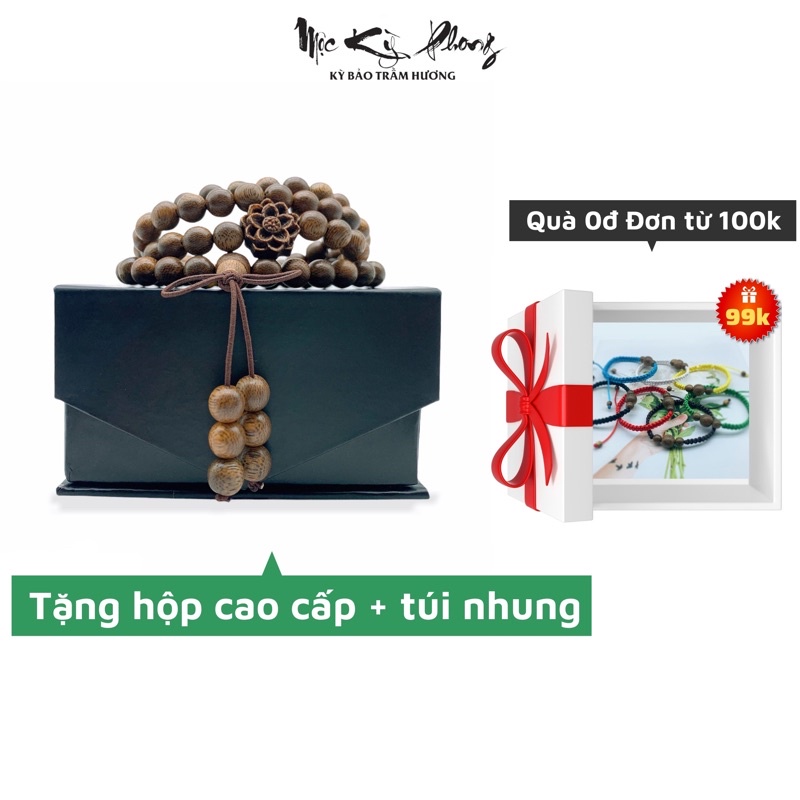 Vòng Trầm Hương Mix Charm Hoa Sen 🪵FREESHIP🪵 Vòng Tay 108 Hạt, 216 Hạt Đủ Size Nam Nữ, Vòng Trầm 4li, 6li, 8li, 10li