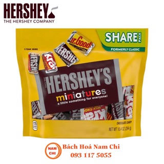 Kẹo Socola Hershey's Miniatures 294g Hỗn Hợp 4 Vị