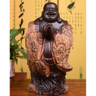 Tượng Phật Di Lặc Chúc Phúc Gỗ Mun Nam Phi
