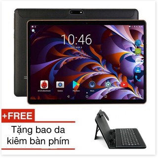 MegaMallVN -  Máy tính bảng 10.1 inch Ram 4G, Rom 64Gb 2 sim + tặng kèm bao da kiêm bàn phím