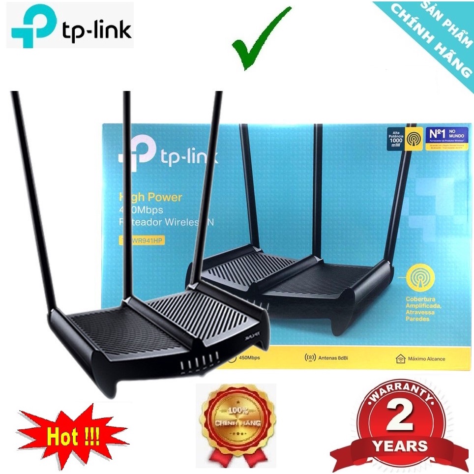 Bộ Phát Wifi không Dây Xuyên Tường 3 Ăng Ten TPLink 450Mbps 941HP