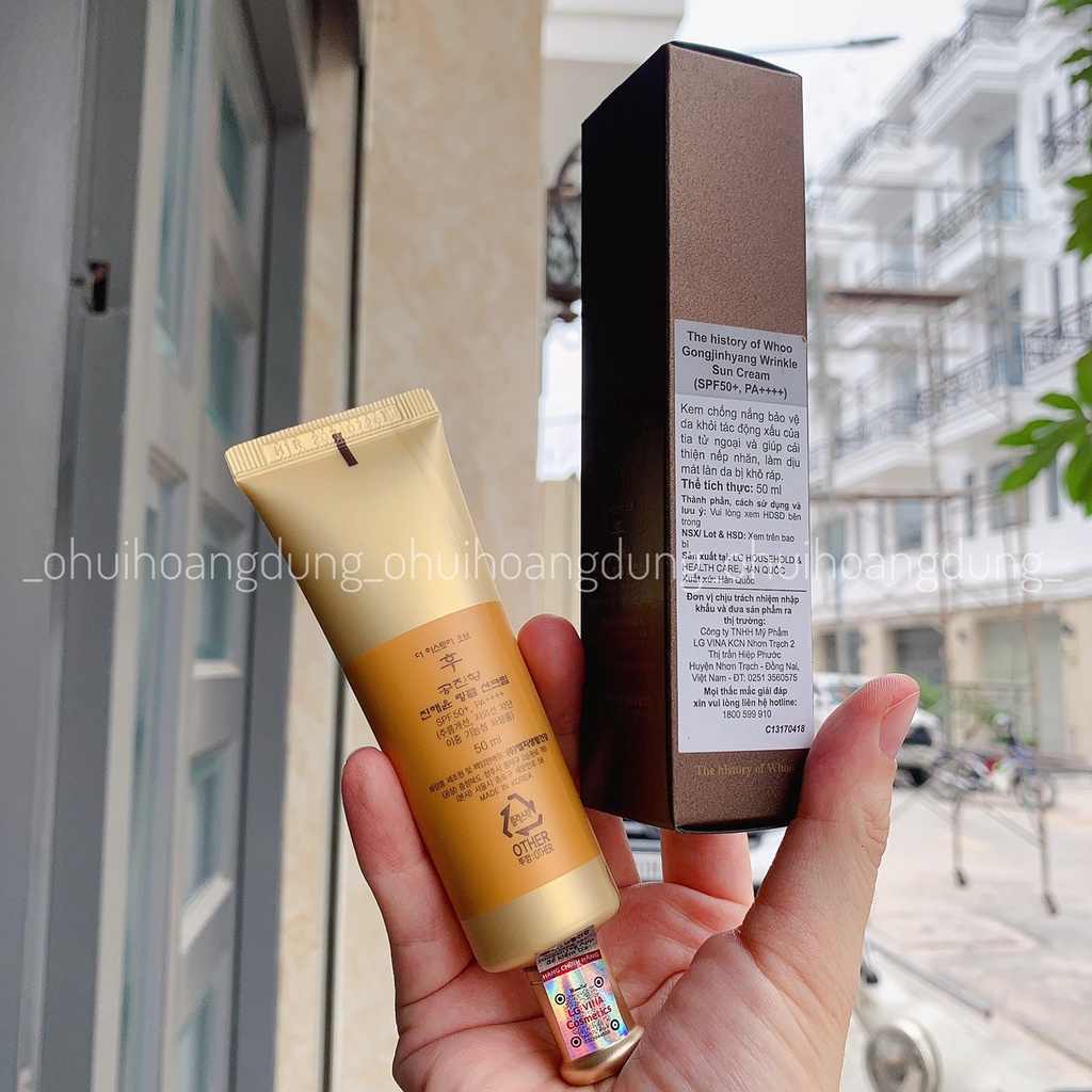 Kem chống nắng cải thiện nếp nhăn Whoo Jin Hae Yoon Wrinkle Sun Cream SPF50+/PA+++