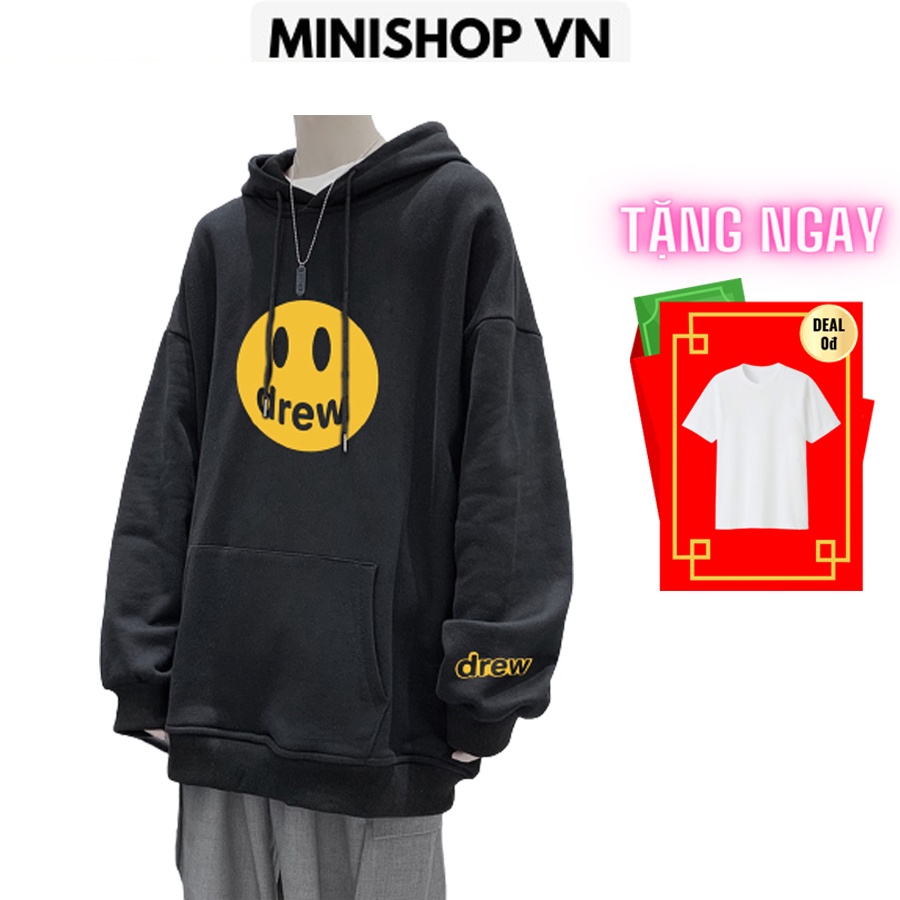 Áo Nỉ Hoodie Drew Mặt Cười Nam Nữ Unisex Chất Vải Nỉ Bông Dầy Ấm Mềm Mịn Hottrend Phong Cách Ulzzang