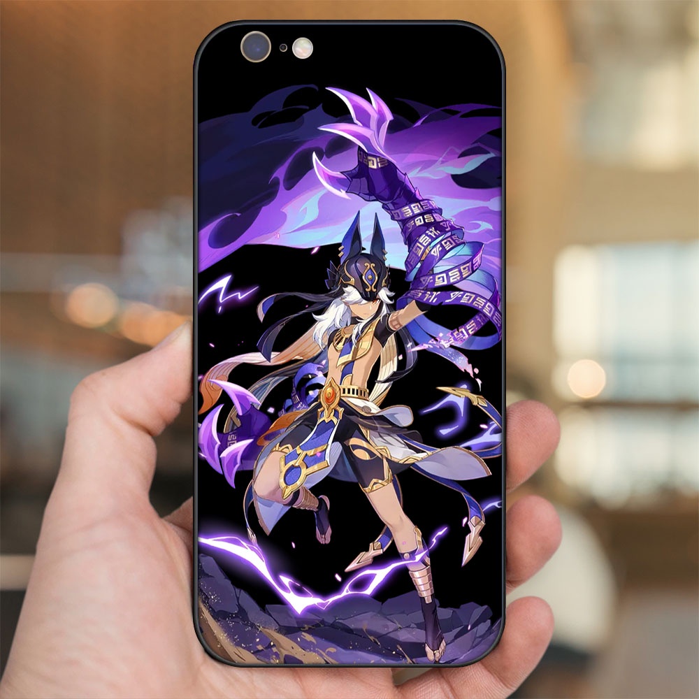 Ốp lưng iPhone 6, 6s dẻo đen cạnh vuông in hình Cyno Genshin Impact